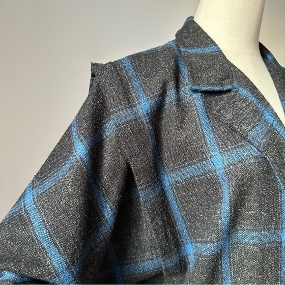 Vintage Diesel Plaid Jacket 80s – Blue & Gray, Double Breasted, Unisex - Picture 8 of 17